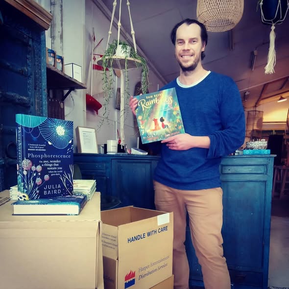 Chris Lipinski at the Chelsea Bookshop counter